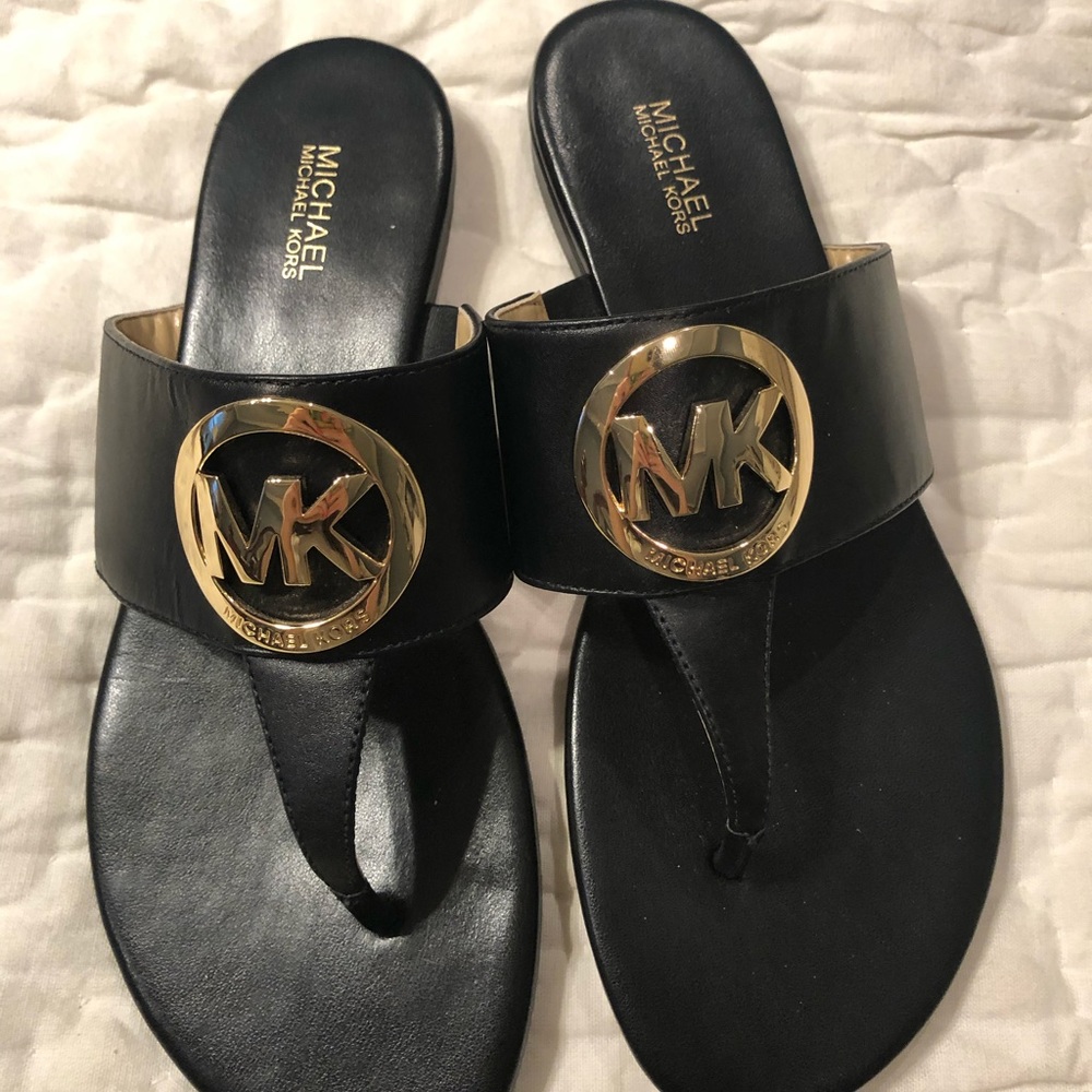 Michael Kors Black Logo Sandals